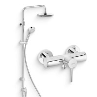 Душевой комплект Смеситель для душа Kludi Bozz 388310576 хром + Стойка Logo dual shower system 6809305-00