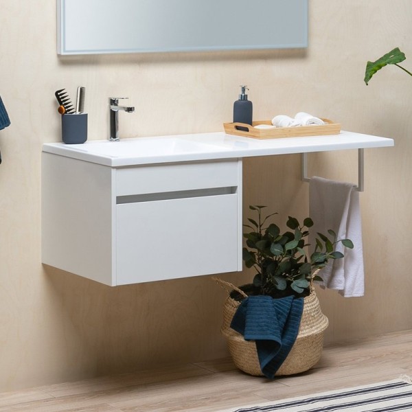 Тумба с раковиной Aquanet Токио 68 1 ящик L