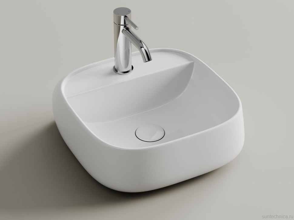 Раковина подвесная Ceramicanova Fonte с отверстием под смеситель, 420x425x145, белый, CN5052