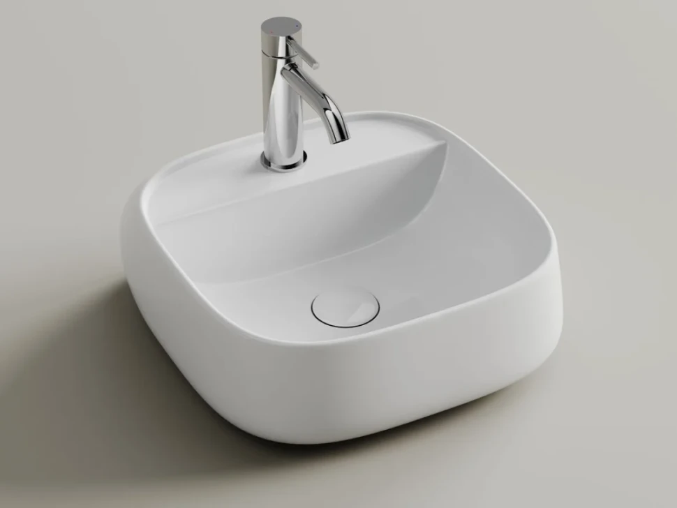 Раковина подвесная Ceramicanova Fonte с отверстием под смеситель, 420x425x145, белый, CN5052