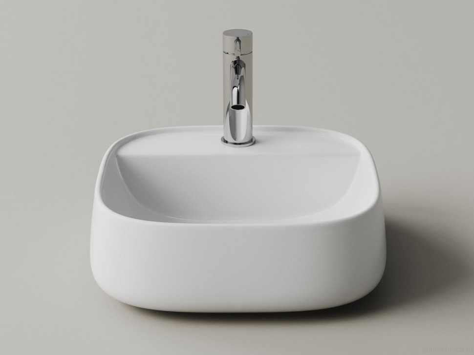 Раковина подвесная Ceramicanova Fonte с отверстием под смеситель, 420x425x145, белый, CN5052