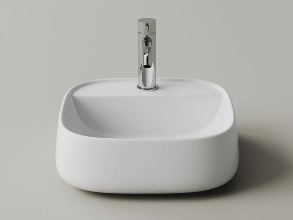 Раковина подвесная Ceramicanova Fonte с отверстием под смеситель, 420x425x145, белый, CN5052
