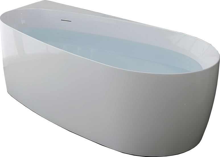 Акриловая ванна Allen Brau Priority 2 170x80 см, пристенная, белая, овальная, на ножках, со сливом-переливом