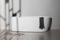 Акриловая ванна Allen Brau Priority 2 170x80 см, пристенная, белая, овальная, на ножках, со сливом-переливом