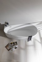 Акриловая ванна Allen Brau Priority 2 170x80 см, пристенная, белая, овальная, на ножках, со сливом-переливом