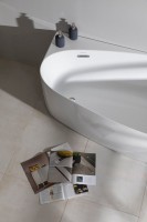 Акриловая ванна Allen Brau Priority 2 170x80 см, пристенная, белая, овальная, на ножках, со сливом-переливом