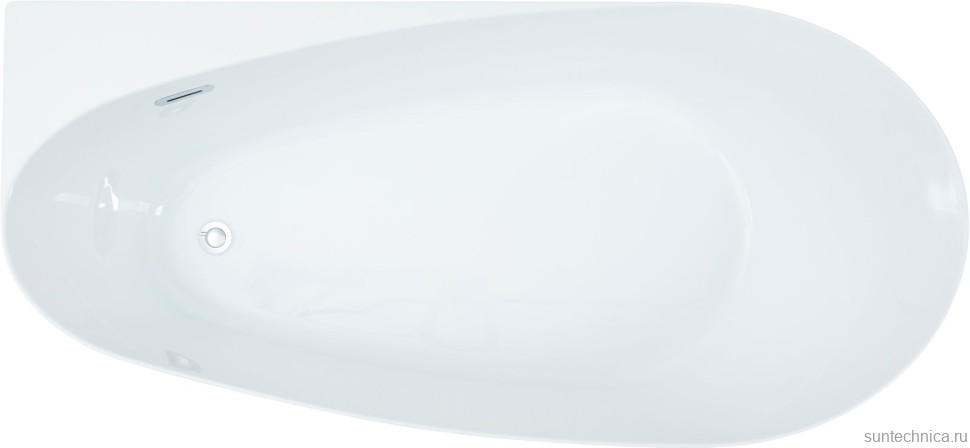 Акриловая ванна Allen Brau Priority 2 170x80 см, пристенная, белая, овальная, на ножках, со сливом-переливом