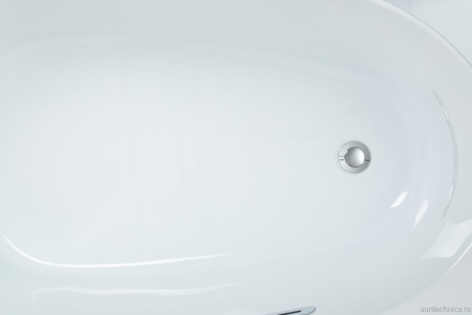 Акриловая ванна Allen Brau Priority 2 170x80 см, пристенная, белая, овальная, на ножках, со сливом-переливом