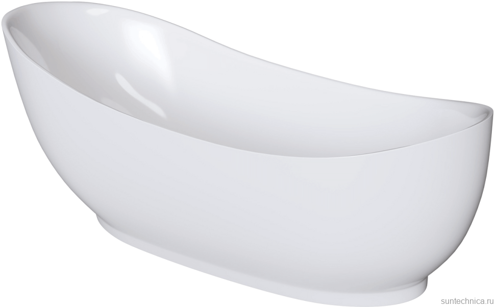 Акриловая ванна Grossman GR-2301 180x80 см, отдельностоящая, белая, овальная, с каркасом, со сливом-переливом