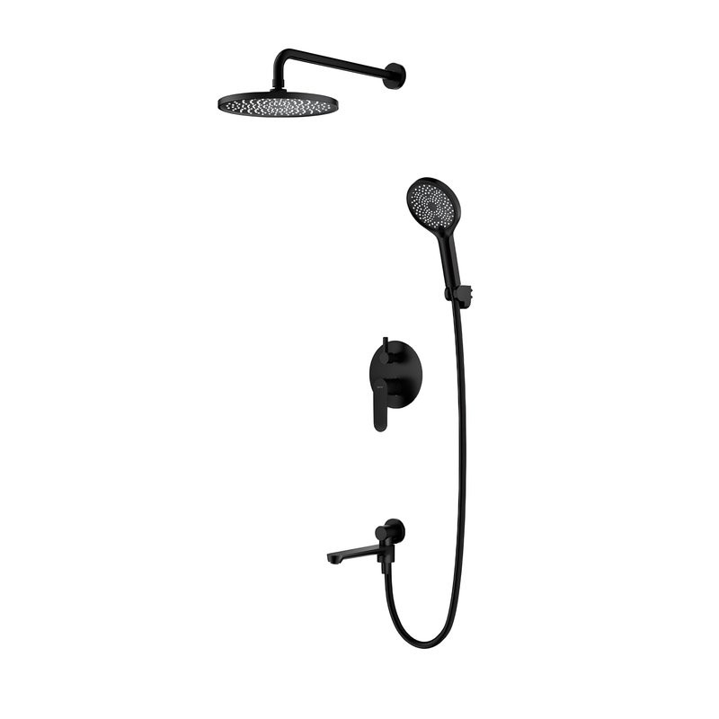Душевой комплект Splenka S222 S222.27.06 С ВНУТРЕННЕЙ ЧАСТЬЮ, черный
