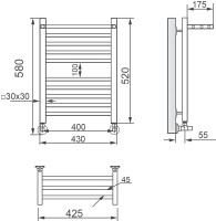 Полотенцесушитель водяной Ника Modern ЛМ-3 60/40, хром Полотенцесушитель водяной Ника Modern ЛМ-3 60/40, хром