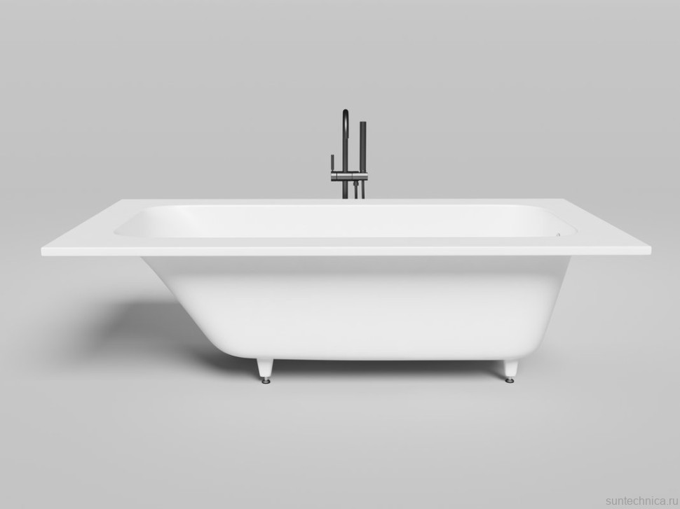 Ванна из искусственного камня Salini Orlanda Plus S-Stone 190x100 см, встраиваемая, матовая белая, на ножках