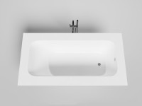 Ванна из искусственного камня Salini Orlanda Plus S-Stone 190x100 см, встраиваемая, матовая белая, на ножках