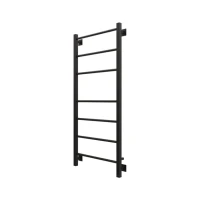 Полотенцесушитель электрический Grota Costa 530х1200 RAL9005 EL 120x55 см, подключение справа, слева, скрытое подключение справа, матовый черный, лесенка, из стали