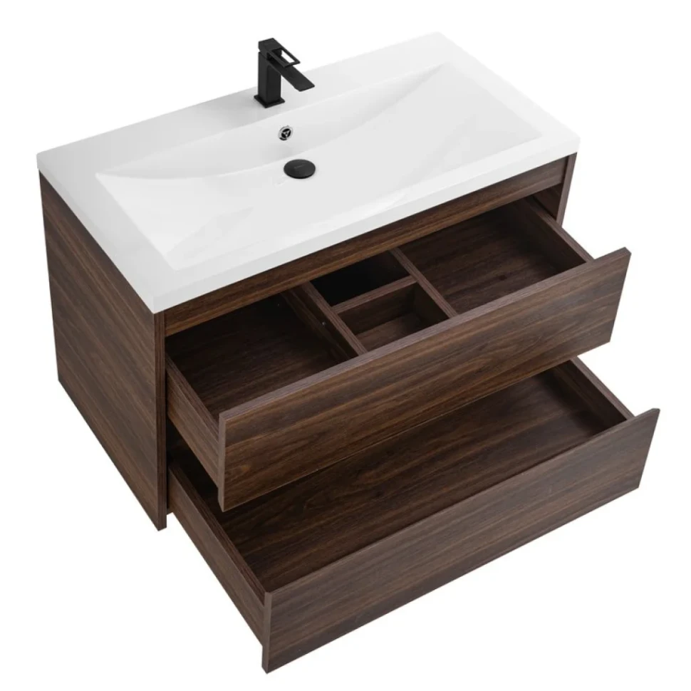 Тумба с раковиной Art&Max Family-M 100 подвесная, bourbon oak