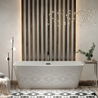 Акриловая ванна Sancos Dama FB05 170x80 см, отдельностоящая, белая, с каркасом, со сливом-переливом