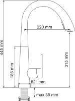 Комплект Мойка Paulmark Kroner PM217551-BS брашированная нержавеющая сталь + Смеситель Wasserkraft A8617 нержавеющая сталь