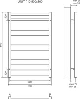 Полотенцесушитель электрический Lemark Unit П10 50x80, черный