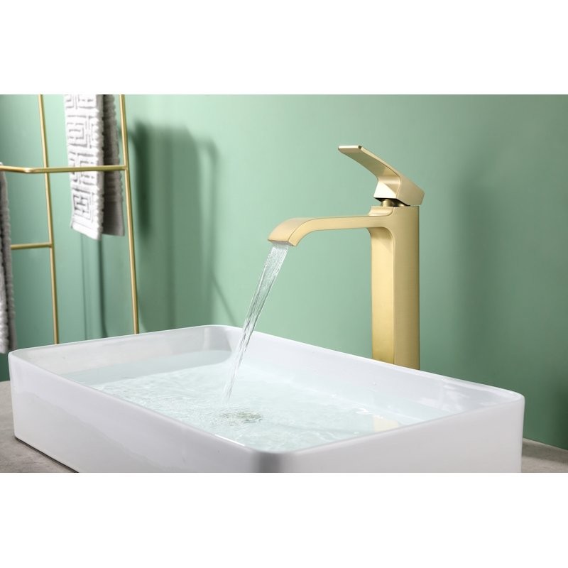 Смеситель для раковины высокий Raglo R02.15.03, золотой сатин