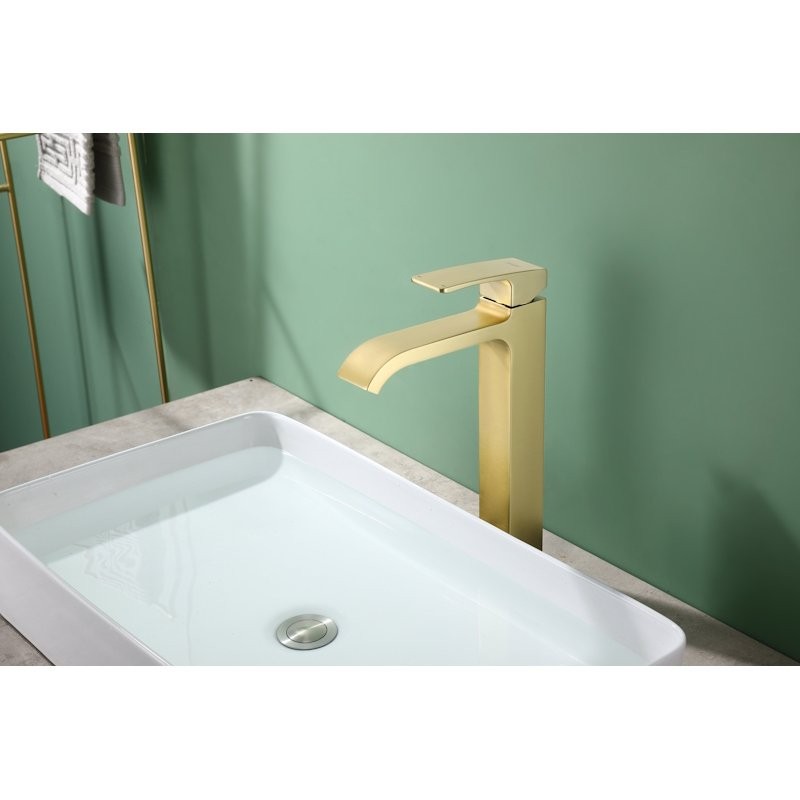 Смеситель для раковины высокий Raglo R02.15.03, золотой сатин