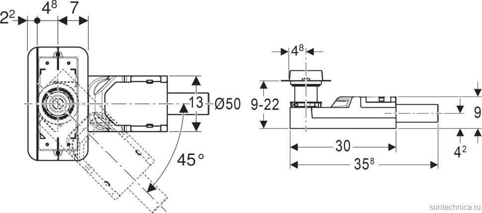 Душевой трап (лоток) Geberit CleanLine 154.150.00.1 25 см, с сифоном