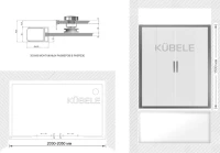 Шторка на ванну Kubele DE019 P4-MAT-CH 205х150 см, профиль хром