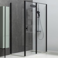Душевой уголок Allen Brau Priority 160x100, профиль черный браш, стекло прозрачное