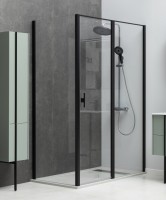 Душевой уголок Allen Brau Priority 160x100, профиль черный браш, стекло прозрачное