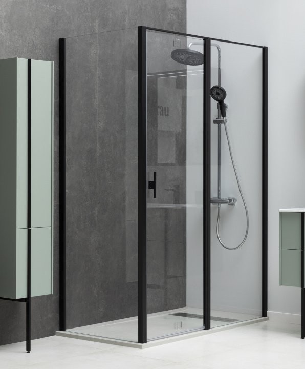 Душевой уголок Allen Brau Priority 160x100, профиль черный браш, стекло прозрачное