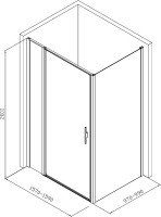 Душевой уголок Allen Brau Priority 160x100, профиль черный браш, стекло прозрачное