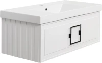 Мебель для ванной комнаты La Fenice Cubo 100 белая, ручка черная