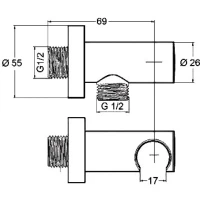 Шланговое подключение Kludi A-QA 60547N0-00 с держателем, брашированное золото Шланговое подключение Kludi A-QA 60547N0-00 с держателем, брашированное золото