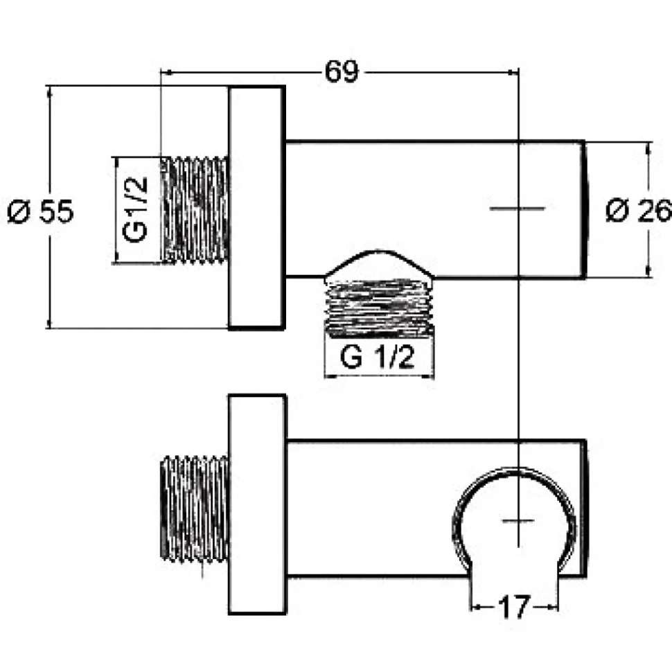 Шланговое подключение Kludi A-QA 60547N0-00 с держателем, брашированное золото