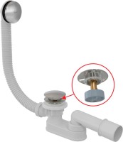 Слив-перелив для ванны AlcaPlast A507CKM 52 мм, клик-клак, хром, с сифоном