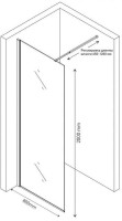 Душевая перегородка Berges Sky Black 064008 80x200, профиль черный