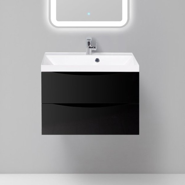 Тумба с раковиной BelBagno Marino 70 nero lucido