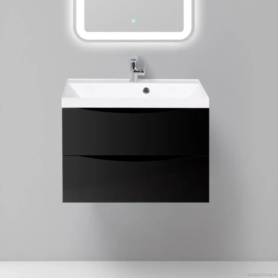 Тумба с раковиной BelBagno Marino 70 nero lucido