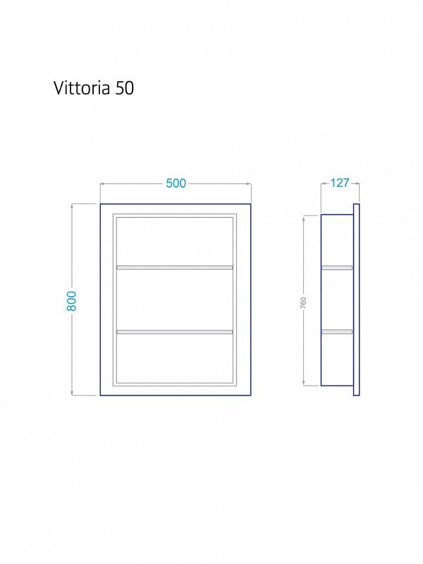 Зеркало-шкаф Alavann Vittoria 50х80 R