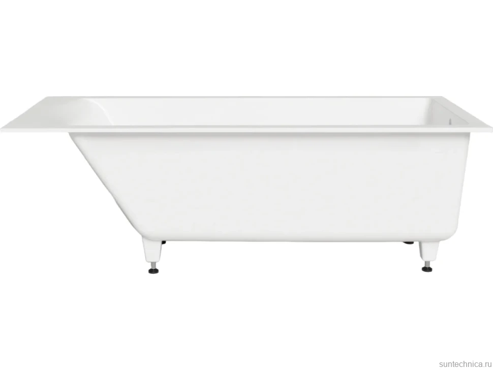 Ванна из искусственного камня Salini Cascata S-Stone 170x75 см, встраиваемая, матовая белая, на ножках