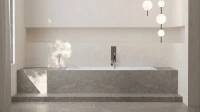 Ванна из искусственного камня Salini Cascata S-Stone 170x75 см, встраиваемая, матовая белая, на ножках