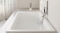 Ванна из искусственного камня Salini Cascata S-Stone 170x75 см, встраиваемая, матовая белая, на ножках