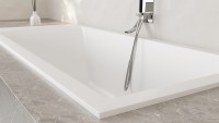 Ванна из искусственного камня Salini Cascata S-Stone 170x75 см, встраиваемая, матовая белая, на ножках