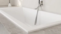 Ванна из искусственного камня Salini Cascata S-Stone 170x75 см, встраиваемая, матовая белая, на ножках