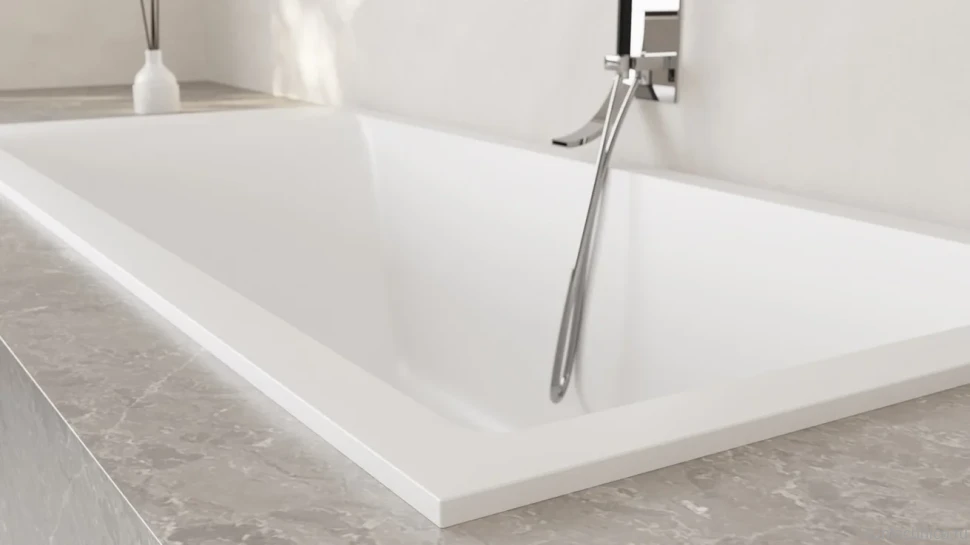 Ванна из искусственного камня Salini Cascata S-Stone 170x75 см, встраиваемая, матовая белая, на ножках