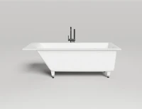Ванна из искусственного камня Salini Cascata S-Stone 170x75 см, встраиваемая, матовая белая, на ножках