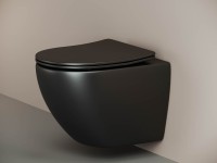Комплект Унитаз подвесной Ceramicanova Metropol CN4002MB безободковый + Инсталляция STWORKI + Кнопка 230823 хром матовый