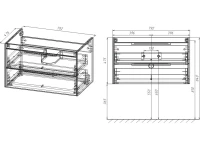 Мебель для ванной комнаты Vincea Chiara 2D 80, 2 ящика, натуральный дуб, с белой раковиной