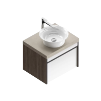 Тумба с раковиной KERAMA MARAZZI Modula 60 подвесная, арабика, белая глянцевая, раковина Canaletto CN.wb.40