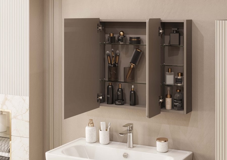 Зеркало-шкаф AQUATON Ар-Деко 85 кашемир