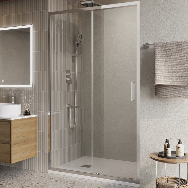 Душевая дверь в нишу BelBagno Luce BF-1-100-C-Cr профиль хром, стекло прозрачное